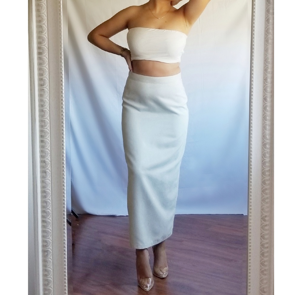 Chico's design suede like full length skirt